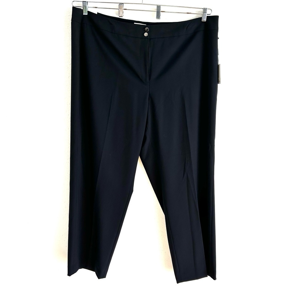 Calvin Klein Traditional Fit Pants Women's Plus Size 24W Blue Office Capsule